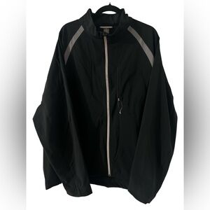 Fitness Gear -Men's Black Windbreaker Jacket with Reflective Stripes Sz/ XXL